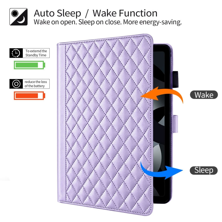 For iPad 2025 / 2022 Rhombus Lattice Leather Smart Tablet Case(Purple) - iPad 2025 / 2022 Cases by buy2fix | Online Shopping UK | buy2fix