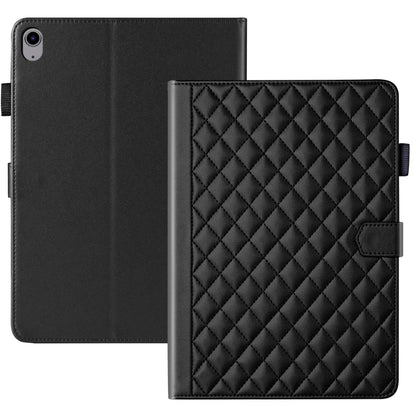 For iPad 2025 / 2022 Rhombus Lattice Leather Smart Tablet Case(Black) - iPad 2025 / 2022 Cases by buy2fix | Online Shopping UK | buy2fix
