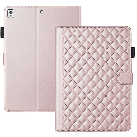 For iPad 10.2 2021 / 2020 / 10.5  Rhombus Lattice Leather Smart Tablet Case(Rose Gold) - iPad 10.2 Cases by buy2fix | Online Shopping UK | buy2fix
