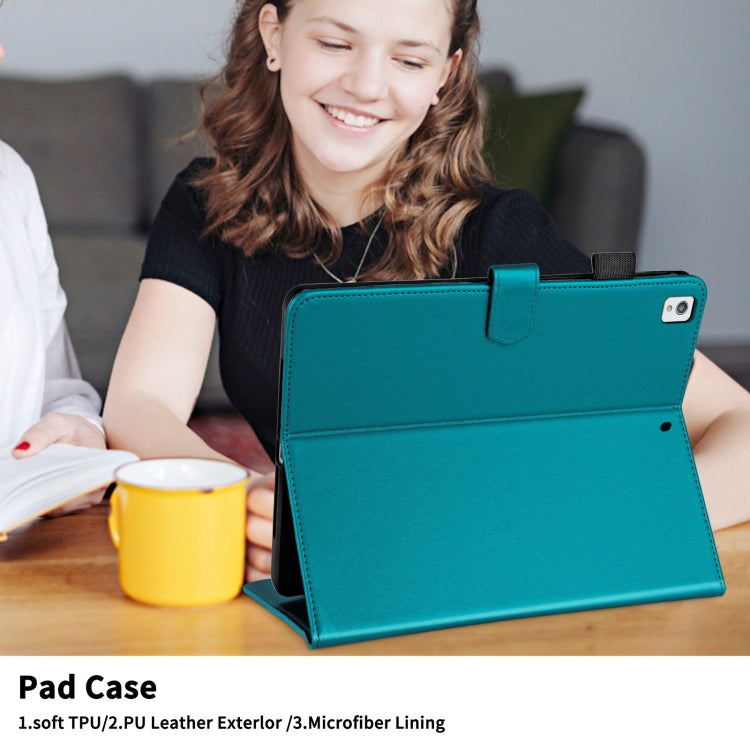 For iPad 10.2 2021 / 2020 / 10.5  Rhombus Lattice Leather Smart Tablet Case(Dark Green) - iPad 10.2 Cases by buy2fix | Online Shopping UK | buy2fix