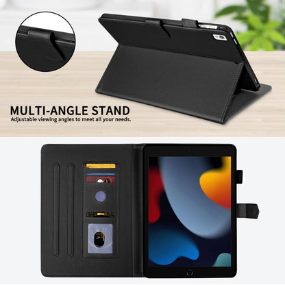 For iPad 10.2 2021 / 2020 / 10.5  Rhombus Lattice Leather Smart Tablet Case(Black) - iPad 10.2 Cases by buy2fix | Online Shopping UK | buy2fix
