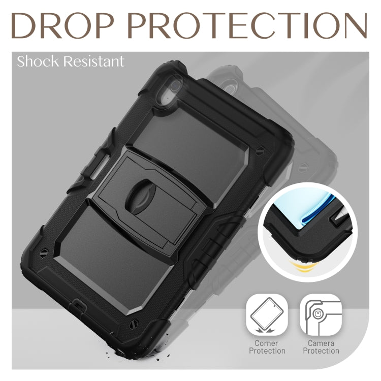 For iPad Air 11 2025 / 2024 Silicone Hydric PC Tablet Case with Shoulder Strap & Holder(Black) - iPad Air 11 2025 / 2024 Cases by buy2fix | Online Shopping UK | buy2fix