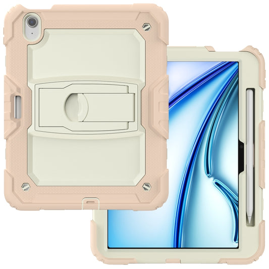 For iPad Air 11 2025 / 2024 Silicone Hydric PC Tablet Case with Shoulder Strap & Holder(Rose Gold) - iPad Air 11 2025 / 2024 Cases by buy2fix | Online Shopping UK | buy2fix
