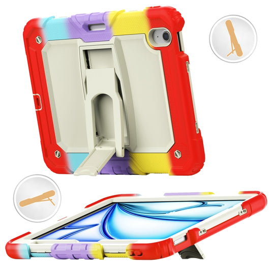 For iPad Air 11 2025 / 2024 Silicone Hydric PC Tablet Case with Shoulder Strap & Holder(Camouflage Red) - iPad Air 11 2025 / 2024 Cases by buy2fix | Online Shopping UK | buy2fix