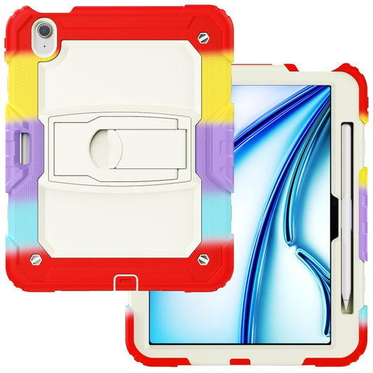 For iPad Air 11 2025 / 2024 Silicone Hydric PC Tablet Case with Shoulder Strap & Holder(Camouflage Red) - iPad Air 11 2025 / 2024 Cases by buy2fix | Online Shopping UK | buy2fix