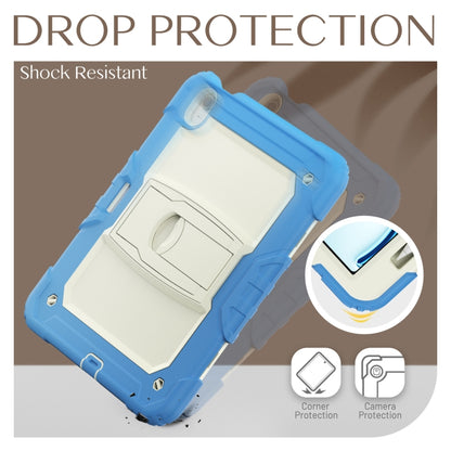 For iPad Air 11 2025 / 2024 Silicone Hydric PC Tablet Case with Shoulder Strap & Holder(Cyan-blue) - iPad Air 11 2025 / 2024 Cases by buy2fix | Online Shopping UK | buy2fix