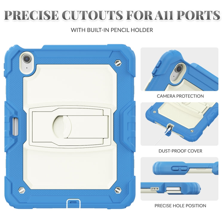 For iPad Air 11 2025 / 2024 Silicone Hydric PC Tablet Case with Shoulder Strap & Holder(Cyan-blue) - iPad Air 11 2025 / 2024 Cases by buy2fix | Online Shopping UK | buy2fix