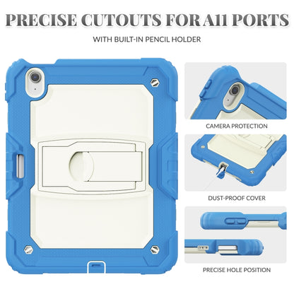 For iPad Air 11 2025 / 2024 Silicone Hydric PC Tablet Case with Shoulder Strap & Holder(Cyan-blue) - iPad Air 11 2025 / 2024 Cases by buy2fix | Online Shopping UK | buy2fix