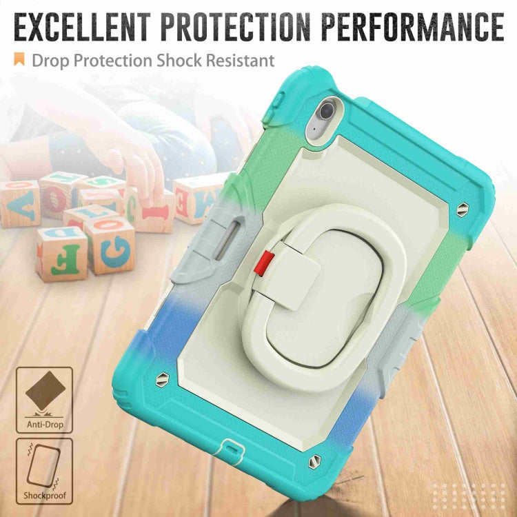 For iPad Air 11 2025 / 2024 Handle Silicone Hydric PC Tablet Case with Shoulder Strap(Rainbow Blue) - iPad Air 11 2025 / 2024 Cases by buy2fix | Online Shopping UK | buy2fix
