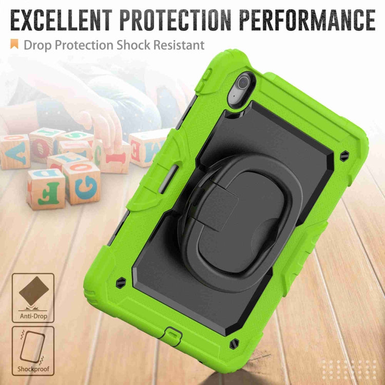 For iPad Air 11 2025 / 2024 Handle Silicone Hydric PC Tablet Case with Shoulder Strap(Yellow Grenn) - iPad Air 11 2025 / 2024 Cases by buy2fix | Online Shopping UK | buy2fix