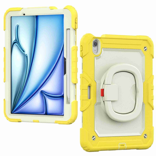For iPad Air 11 2025 / 2024 Handle Silicone Hydric PC Tablet Case with Shoulder Strap(Yellow) - iPad Air 11 2025 / 2024 Cases by buy2fix | Online Shopping UK | buy2fix