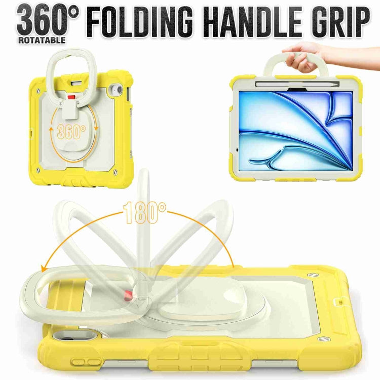 For iPad Air 11 2025 / 2024 Handle Silicone Hydric PC Tablet Case with Shoulder Strap(Yellow) - iPad Air 11 2025 / 2024 Cases by buy2fix | Online Shopping UK | buy2fix