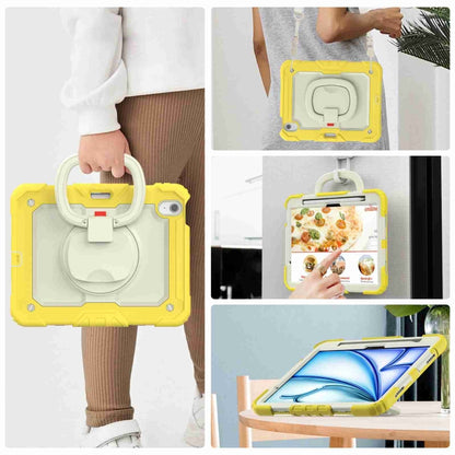 For iPad Air 11 2025 / 2024 Handle Silicone Hydric PC Tablet Case with Shoulder Strap(Yellow) - iPad Air 11 2025 / 2024 Cases by buy2fix | Online Shopping UK | buy2fix