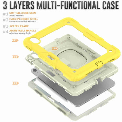For iPad Air 11 2025 / 2024 Handle Silicone Hydric PC Tablet Case with Shoulder Strap(Yellow) - iPad Air 11 2025 / 2024 Cases by buy2fix | Online Shopping UK | buy2fix