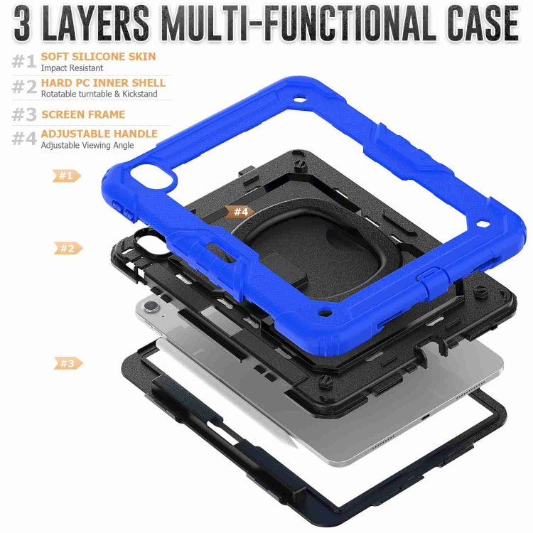 For iPad Air 11 2025 / 2024 Handle Silicone Hydric PC Tablet Case with Shoulder Strap(Blue) - iPad Air 11 2025 / 2024 Cases by buy2fix | Online Shopping UK | buy2fix