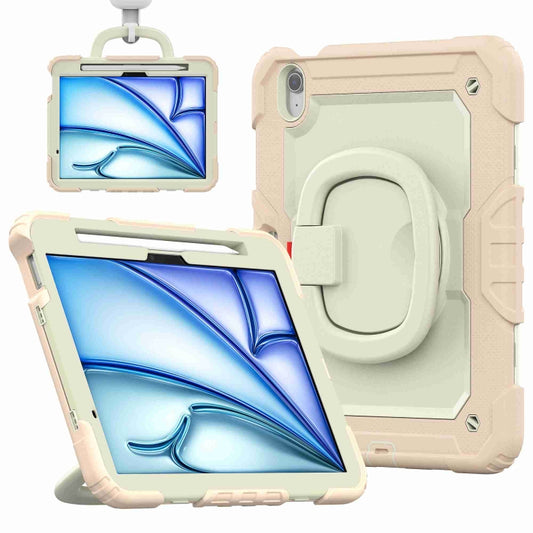 For iPad Air 11 2025 / 2024 Handle Silicone Hydric PC Tablet Case with Shoulder Strap(Rose Gold) - iPad Air 11 2025 / 2024 Cases by buy2fix | Online Shopping UK | buy2fix