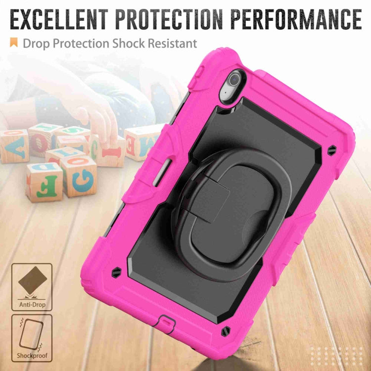 For iPad Air 11 2025 / 2024 Handle Silicone Hydric PC Tablet Case with Shoulder Strap(Rose Red) - iPad Air 11 2025 / 2024 Cases by buy2fix | Online Shopping UK | buy2fix