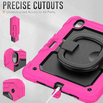 For iPad Air 11 2025 / 2024 Handle Silicone Hydric PC Tablet Case with Shoulder Strap(Rose Red) - iPad Air 11 2025 / 2024 Cases by buy2fix | Online Shopping UK | buy2fix