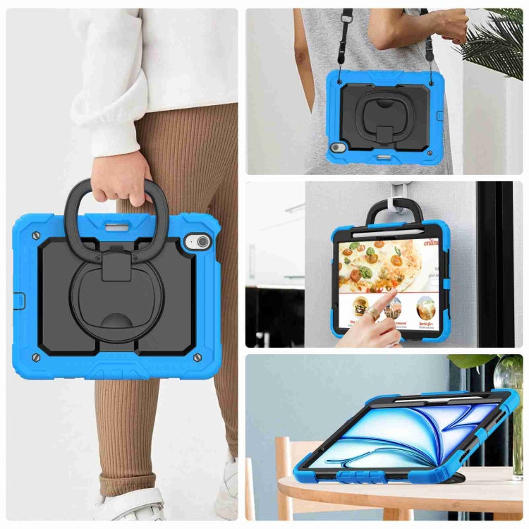 For iPad Air 11 2025 / 2024 Handle Silicone Hydric PC Tablet Case with Shoulder Strap(Light Blue) - iPad Air 11 2025 / 2024 Cases by buy2fix | Online Shopping UK | buy2fix