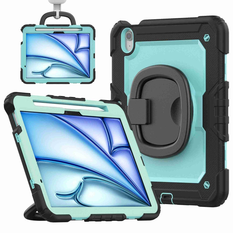 For iPad Air 11 2025 / 2024 Handle Silicone Hydric PC Tablet Case with Shoulder Strap(Light Blue PC) - iPad Air 11 2025 / 2024 Cases by buy2fix | Online Shopping UK | buy2fix