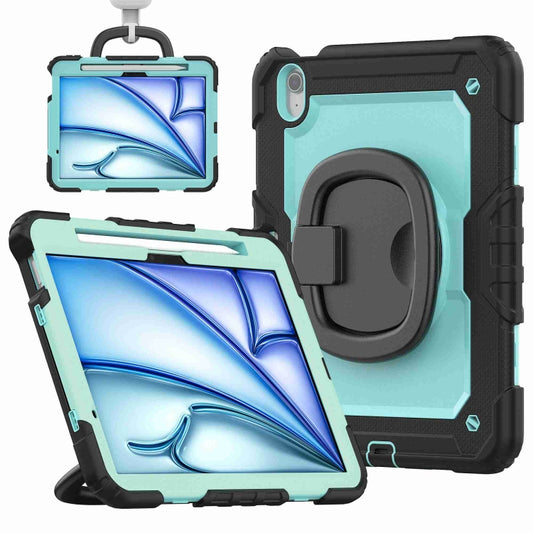 For iPad Air 11 2025 / 2024 Handle Silicone Hydric PC Tablet Case with Shoulder Strap(Light Blue PC) - iPad Air 11 2025 / 2024 Cases by buy2fix | Online Shopping UK | buy2fix