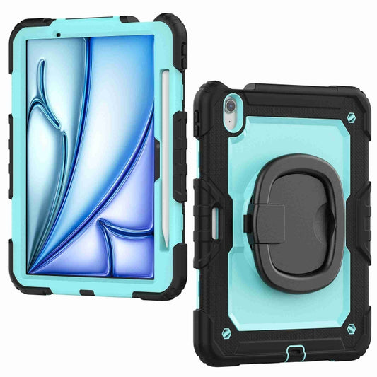 For iPad Air 11 2025 / 2024 Handle Silicone Hydric PC Tablet Case with Shoulder Strap(Light Blue PC) - iPad Air 11 2025 / 2024 Cases by buy2fix | Online Shopping UK | buy2fix