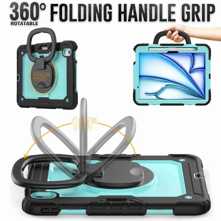For iPad Air 11 2025 / 2024 Handle Silicone Hydric PC Tablet Case with Shoulder Strap(Light Blue PC) - iPad Air 11 2025 / 2024 Cases by buy2fix | Online Shopping UK | buy2fix
