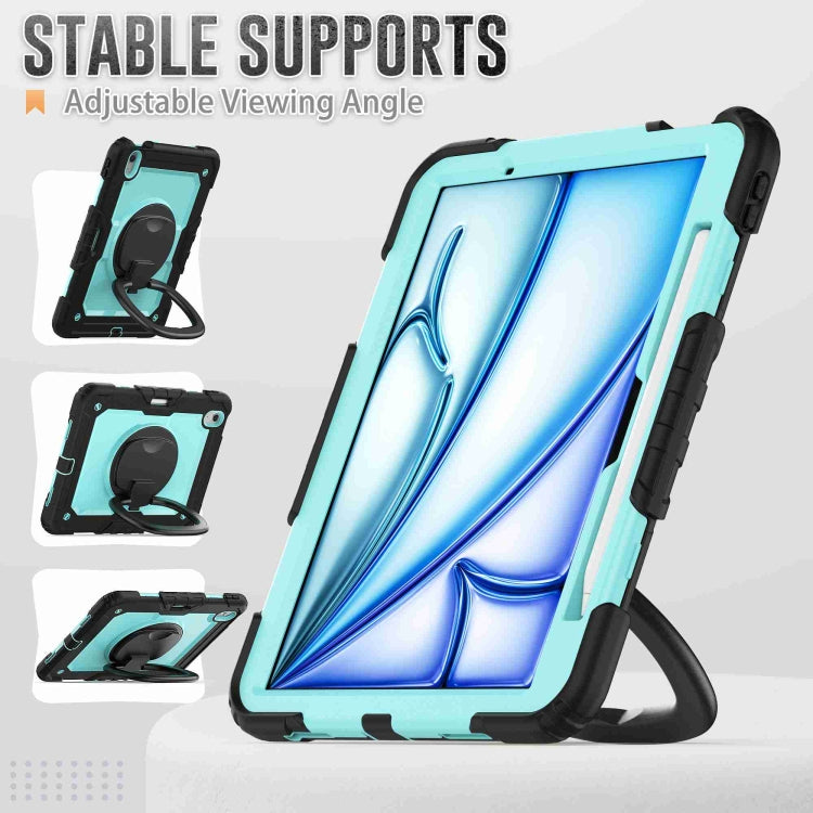 For iPad Air 11 2025 / 2024 Handle Silicone Hydric PC Tablet Case with Shoulder Strap(Light Blue PC) - iPad Air 11 2025 / 2024 Cases by buy2fix | Online Shopping UK | buy2fix