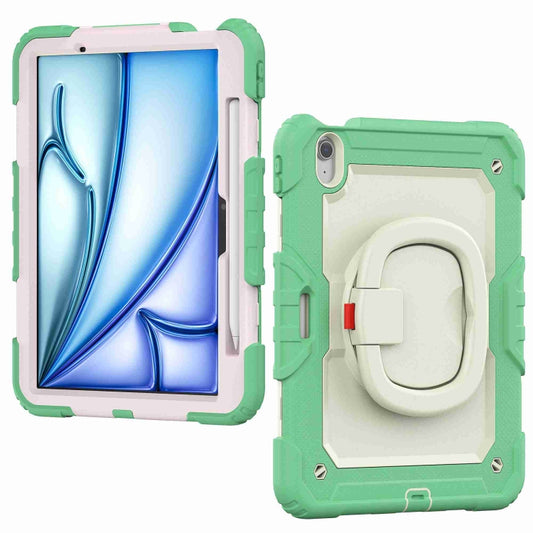 For iPad Air 11 2025 / 2024 Handle Silicone Hydric PC Tablet Case with Shoulder Strap(Light Green) - iPad Air 11 2025 / 2024 Cases by buy2fix | Online Shopping UK | buy2fix