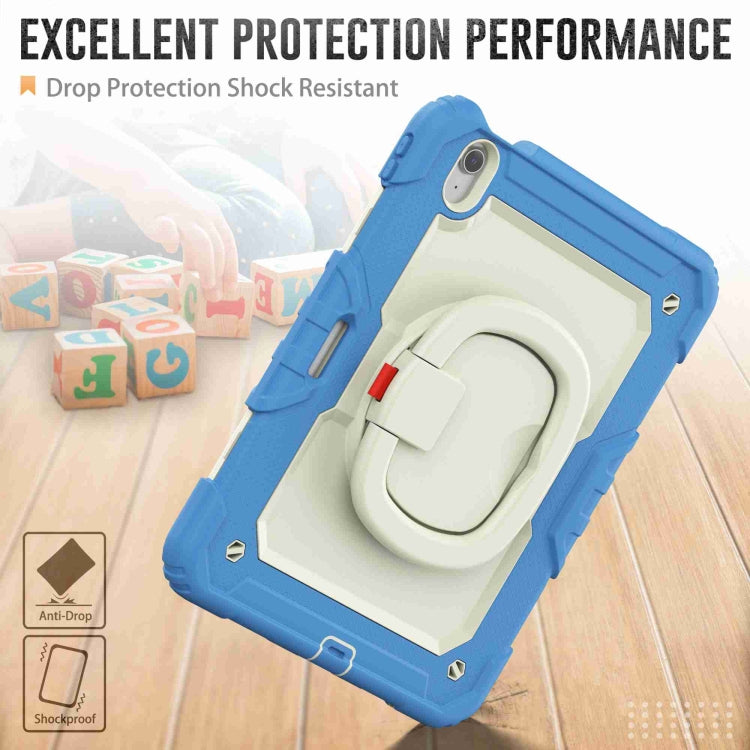 For iPad Air 11 2025 / 2024 Handle Silicone Hydric PC Tablet Case with Shoulder Strap(Cyan-blue) - iPad Air 11 2025 / 2024 Cases by buy2fix | Online Shopping UK | buy2fix