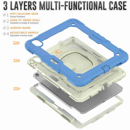 For iPad Air 11 2025 / 2024 Handle Silicone Hydric PC Tablet Case with Shoulder Strap(Cyan-blue) - iPad Air 11 2025 / 2024 Cases by buy2fix | Online Shopping UK | buy2fix