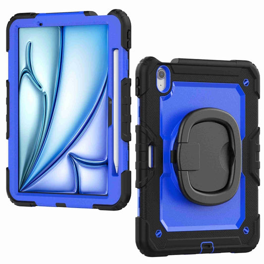 For iPad Air 11 2025 / 2024 Handle Silicone Hydric PC Tablet Case with Shoulder Strap(Dark Blue PC) - iPad Air 11 2025 / 2024 Cases by buy2fix | Online Shopping UK | buy2fix