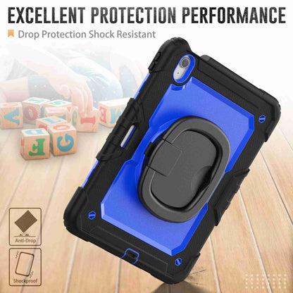 For iPad Air 11 2025 / 2024 Handle Silicone Hydric PC Tablet Case with Shoulder Strap(Dark Blue PC) - iPad Air 11 2025 / 2024 Cases by buy2fix | Online Shopping UK | buy2fix