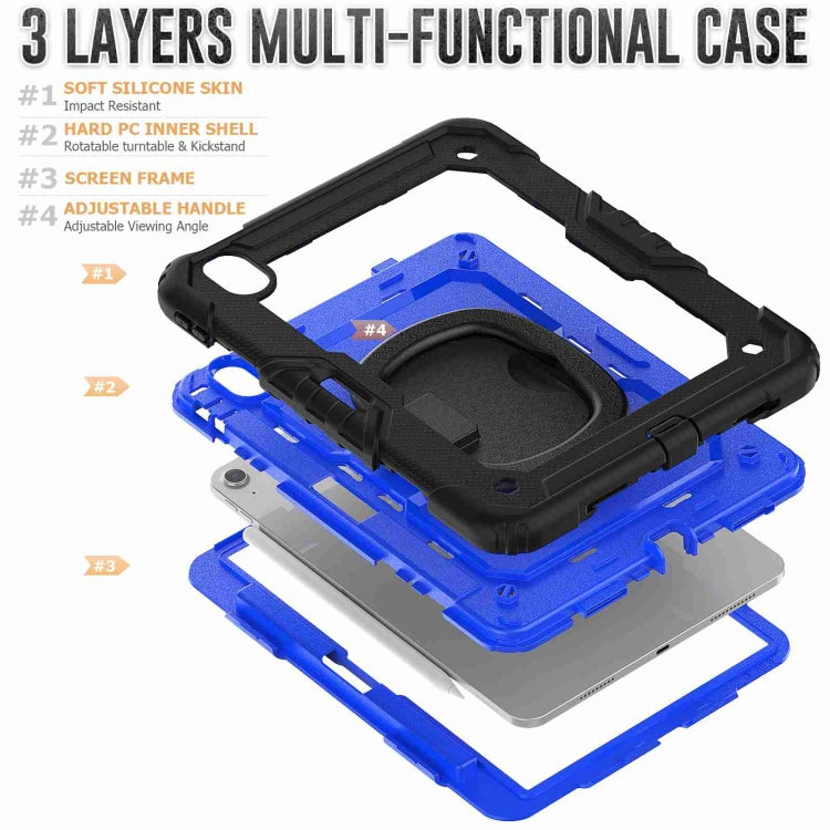 For iPad Air 11 2025 / 2024 Handle Silicone Hydric PC Tablet Case with Shoulder Strap(Dark Blue PC) - iPad Air 11 2025 / 2024 Cases by buy2fix | Online Shopping UK | buy2fix