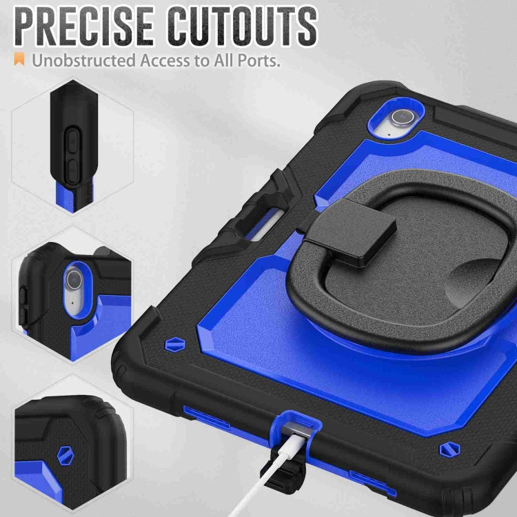For iPad Air 11 2025 / 2024 Handle Silicone Hydric PC Tablet Case with Shoulder Strap(Dark Blue PC) - iPad Air 11 2025 / 2024 Cases by buy2fix | Online Shopping UK | buy2fix