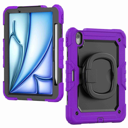 For iPad Air 11 2025 / 2024 Handle Silicone Hydric PC Tablet Case with Shoulder Strap(Purple) - iPad Air 11 2025 / 2024 Cases by buy2fix | Online Shopping UK | buy2fix