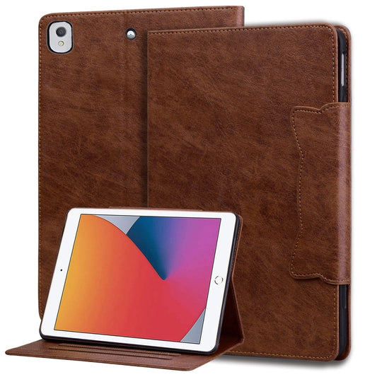 For iPad 10.5 2019 / 2017 / Air 3 Cat Buckle Leather Smart Tablet Case(Brown) - iPad Air (2019) Cases by buy2fix | Online Shopping UK | buy2fix