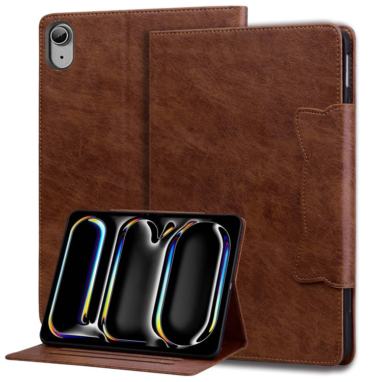For iPad 2025 / 2022 Cat Buckle Leather Smart Tablet Case(Brown) - iPad 2025 / 2022 Cases by buy2fix | Online Shopping UK | buy2fix
