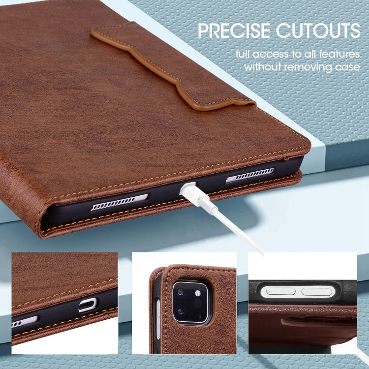For iPad 2025 / 2022 Cat Buckle Leather Smart Tablet Case(Brown) - iPad 2025 / 2022 Cases by buy2fix | Online Shopping UK | buy2fix