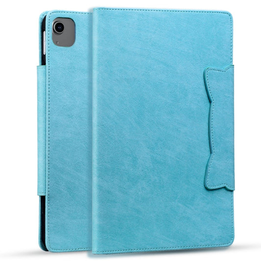 For iPad Air 13 2025 / 2024 Cat Buckle Leather Smart Tablet Case(Sky Blue) - iPad Air 13 2025 / 2024 Cases by buy2fix | Online Shopping UK | buy2fix