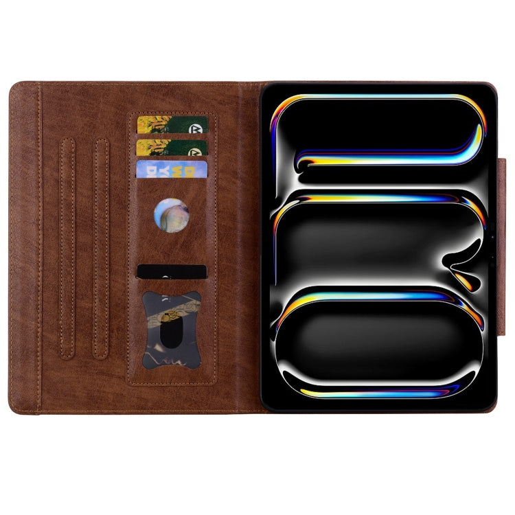 For iPad Air 13 2025 / 2024 Cat Buckle Leather Smart Tablet Case(Brown) - iPad Air 13 2025 / 2024 Cases by buy2fix | Online Shopping UK | buy2fix