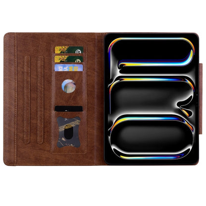 For iPad Air 13 2025 / 2024 Cat Buckle Leather Smart Tablet Case(Brown) - iPad Air 13 2025 / 2024 Cases by buy2fix | Online Shopping UK | buy2fix