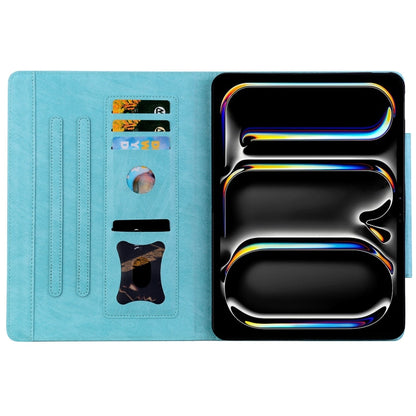 For iPad Pro 12.9 2022 / 2021 / 2020 / 2018 Cat Buckle Leather Smart Tablet Case(Sky Blue) - iPad Pro 12.9 (2022/2021) Cases by buy2fix | Online Shopping UK | buy2fix