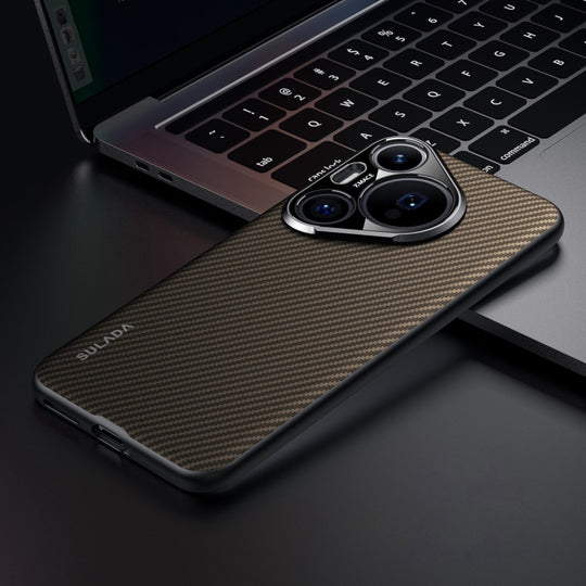 For Huawei Pura 70 Pro / 70 Pro+ SULADA 600D Kevlar Texture PC Shockproof Phone Case(Brown)