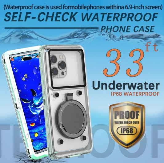 33ft 10m Underwater IP68 Waterproof Phone Case For Under 6.6 inch Phones(Green) by buy2fix