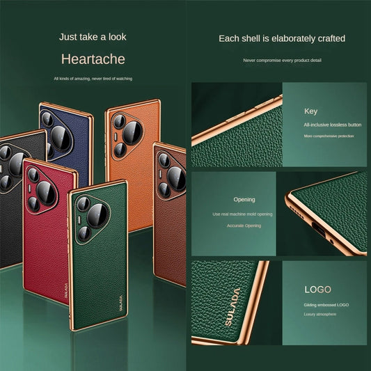 For Huawei Pura 70 SULADA TPU + Litchi Texture Leather Phone Case(Orange) - Huawei Cases by SULADA | Online Shopping UK | buy2fix