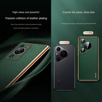 For Huawei Pura 70 SULADA TPU + Litchi Texture Leather Phone Case(Blue) - Huawei Cases by SULADA | Online Shopping UK | buy2fix