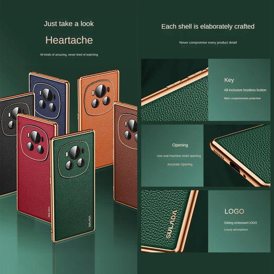 For Honor Magic5 SULADA TPU + Litchi Texture Leather Phone Case(Brown) - Honor Cases by SULADA | Online Shopping UK | buy2fix