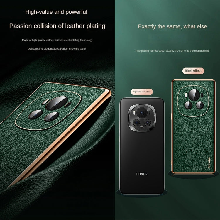 For Honor Magic5 Pro SULADA TPU + Litchi Texture Leather Phone Case(Black) - Honor Cases by SULADA | Online Shopping UK | buy2fix