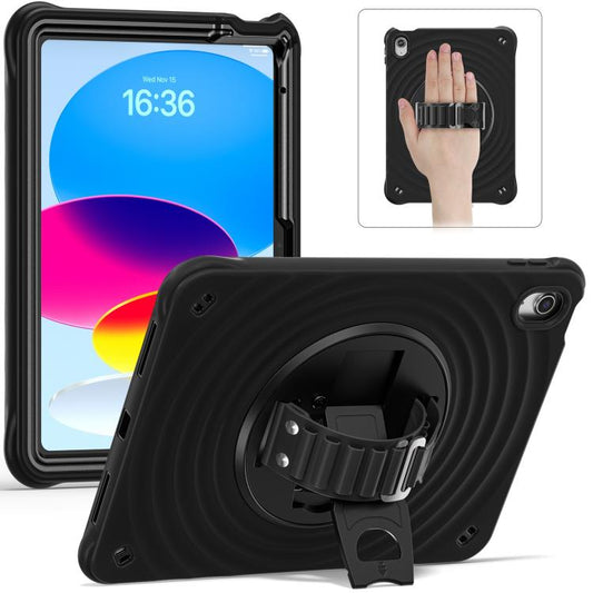 For iPad 2025 / 2022 Rotation Holder Silicone Hybrid PC Tablet Case(Black) - iPad 2025 / 2022 Cases by buy2fix | Online Shopping UK | buy2fix